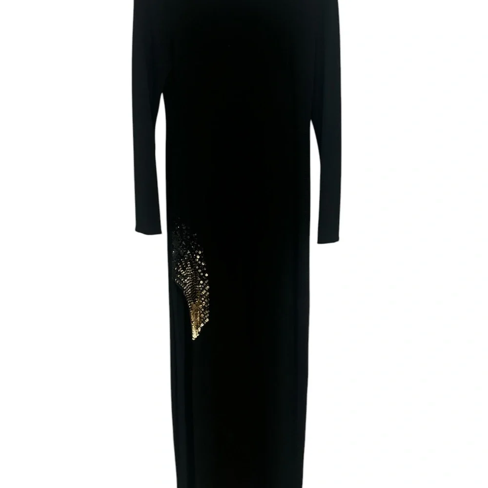 Haney Gia Long Sleeve Embellished Slit Dress/Gown Sz 8 - Picture 6 of 7